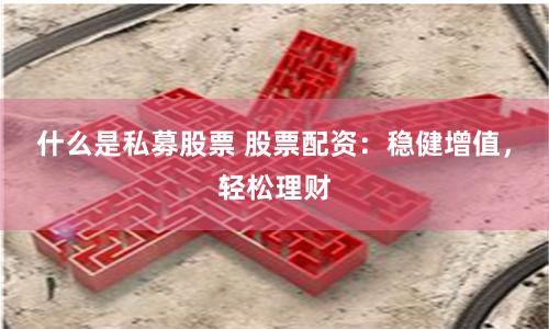什么是私募股票 股票配資：穩健增值，輕松理財